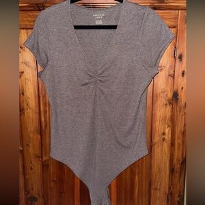 American Eagle Women’s Brown Thong Bodysuit XL – Ribbed, Snap Closure NWOT